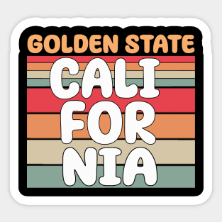 Golden State California Retro Sticker